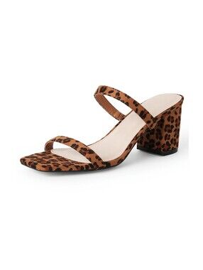 NWB J. Adams Stormi Heels In Leopard Print Vegan Suede Size 7